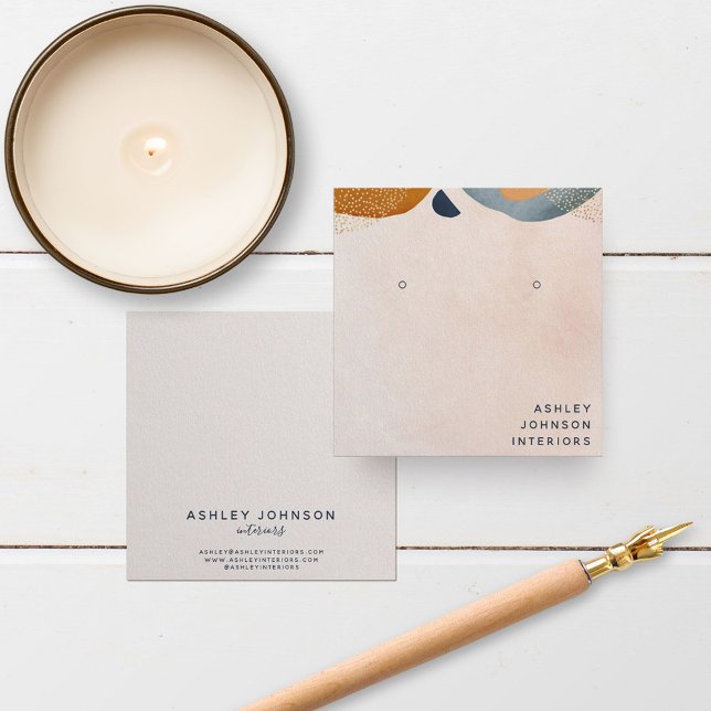 Abstrakt  Rosa Teracotta Guld Örning Visning Fyrkantigt Visitkort (Skapare uppladdad)