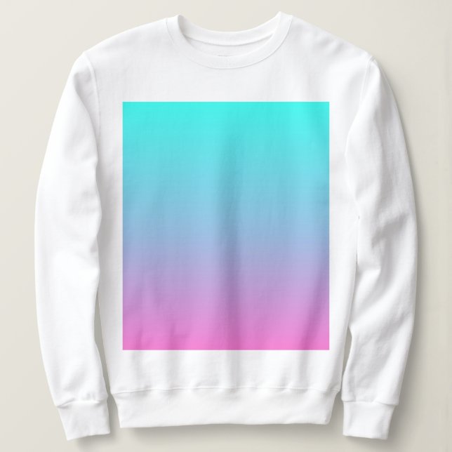abstrakt rosa turkos ombre sjöjungfru färg t shirt (Design framsida)