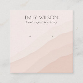 Abstrakt  Rosa Vågar Stud Earring Visning Fyrkantigt Visitkort