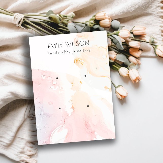 Abstrakt Rosa  vattenfärg 2 Visning Visitkort (Skapare uppladdad)