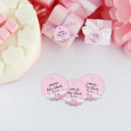 Abstrakt Rosa Vattenfärgsbabyskor för Gåvor Etiketter