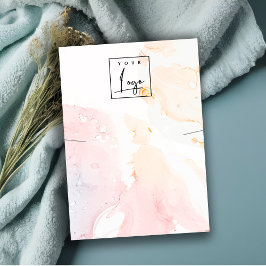 Abstrakt Rosa VattenfärgsNecklace Logotyp Visning Visitkort