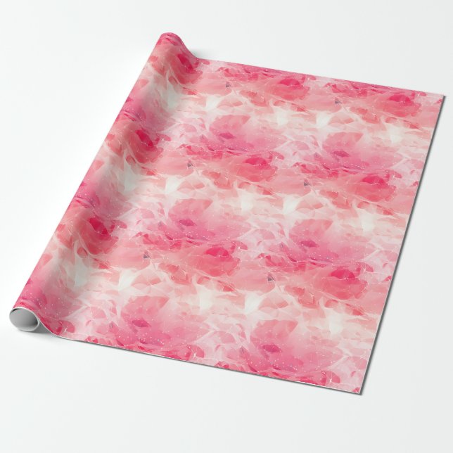 Abstrakt Rosa & Vitt Presentpapper (Utrullad)