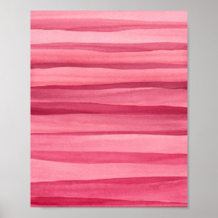 Abstrakt Rosa Watercolor Linjer Poster