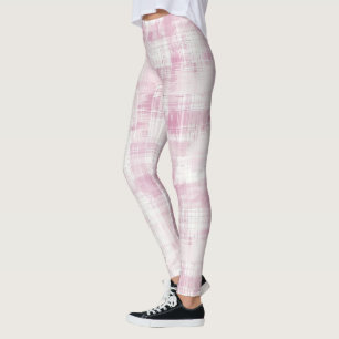 Abstrakt Rosa White Plade Rand Leggings