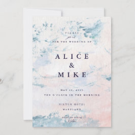 Abstrakt rosakräm och himmelsblå akvarellbakgrund  inbjudningar