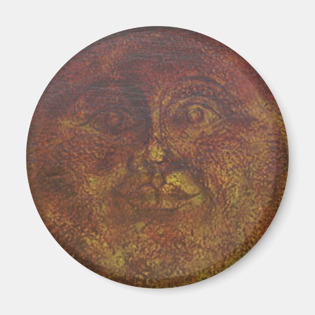 Abstrakt rostbrun Face of the Sun Magnet (Framsidan)