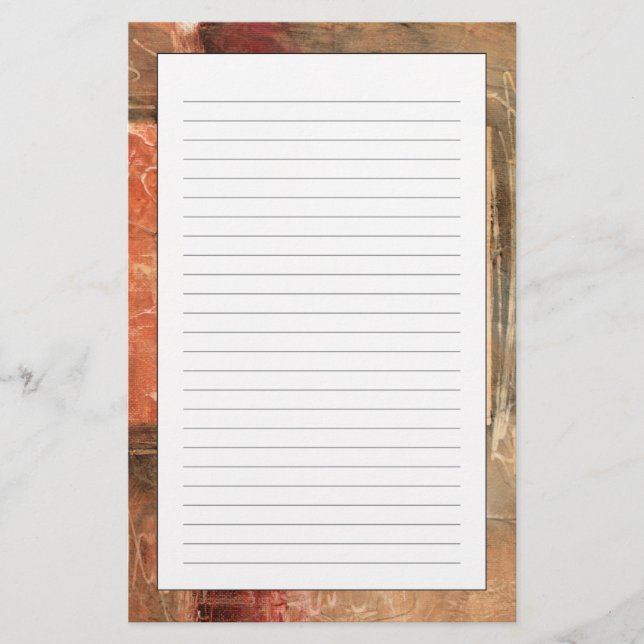 Abstrakt - Rött landskap Brevpapper (Framsida)