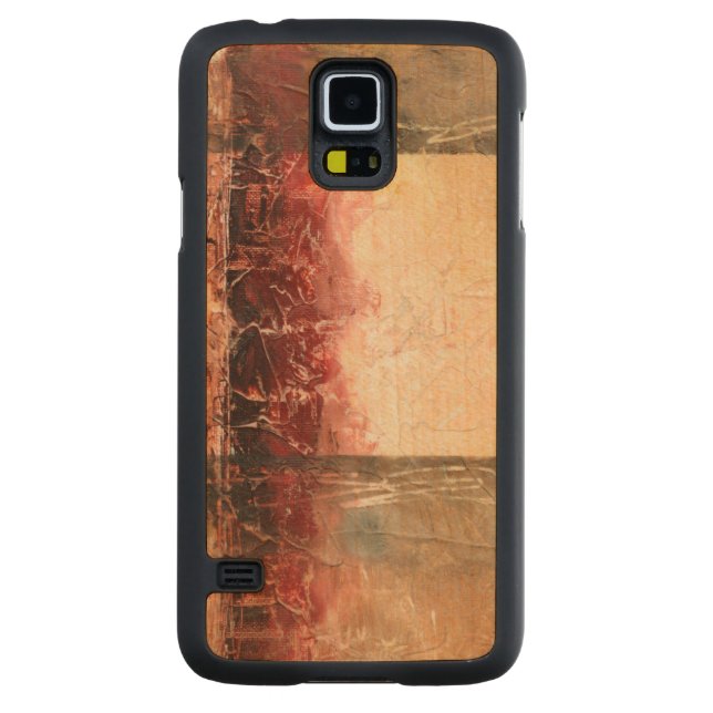 Abstrakt - Rött landskap Carved Lönn Galaxy S5 Slim Skal (Baksidan)