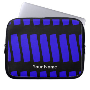 Abstrakt Royal Blue & Black, Namn, Dator Laptop Sleeve