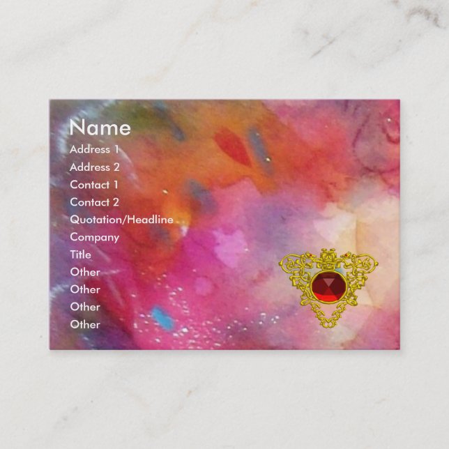 ABSTRAKT RUBY,ljusblå rosa Visitkort (Framsida)