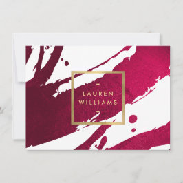 Abstrakt Ruby Red Brushstrokes Gift Certificate Anteckningskort