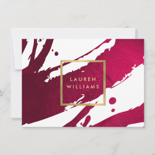 Abstrakt Ruby Red Brushstrokes Gift Certificate Anteckningskort