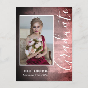 Abstrakt Ruby Ro Photo Studenten Inbjudan Vykort