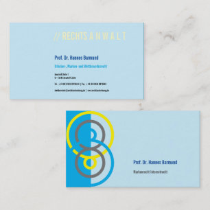 Abstrakt rund logotyp blå gul visitkort