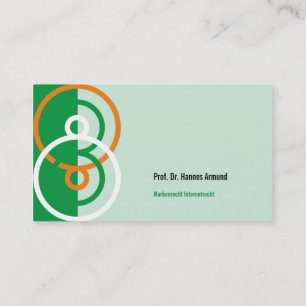 Abstrakt rund logotyp grön orange visitkort