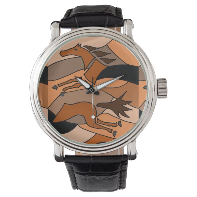 Abstrakt Running Horse Art Watch Armbandsur (Framsida)