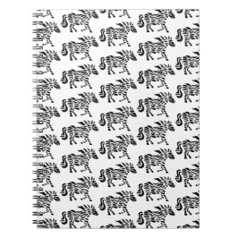 Abstrakt Running Horse Woodblock Skriv ut Anteckningsbok