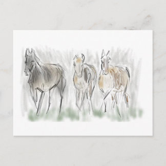 Abstrakt Running Horses Vykort