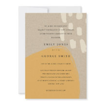 ABSTRAKT RUST ORANGE KRAFT SCANDI WEDDING INVITE