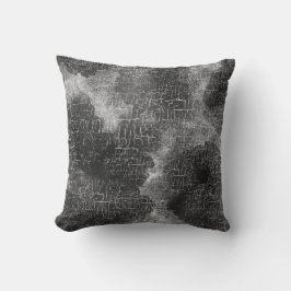 Abstrakt Rustic Grunge Charcol Grått Kudde