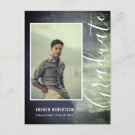 Abstrakt Rustic Shimmer Photo Studenten Inbjudan Vykort