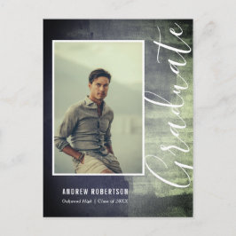 Abstrakt Rustic Shimmer Photo Studenten Inbjudan Vykort