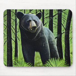 Abstrakt Rustic Wilderness Black Bear Musmatta