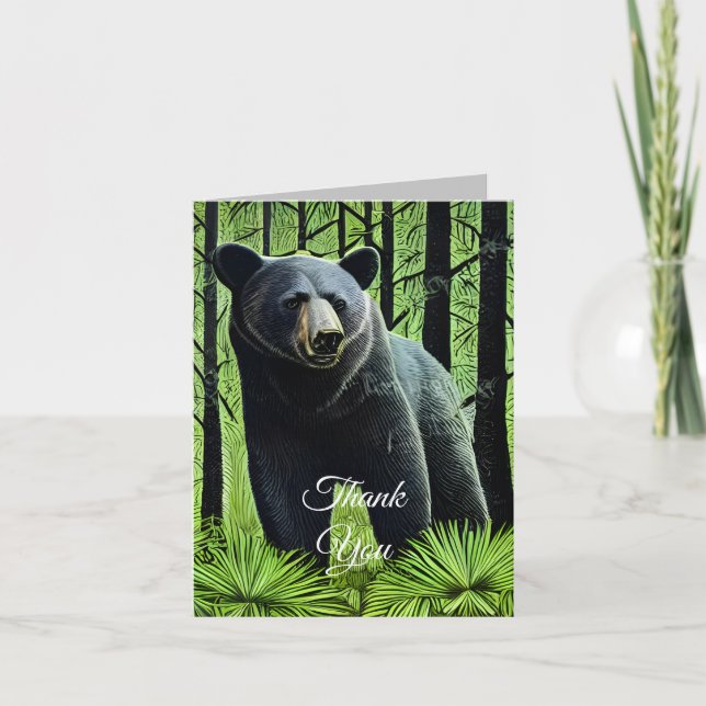 Abstrakt Rustic Wilderness Black Bear Tack Kort (Framsida)