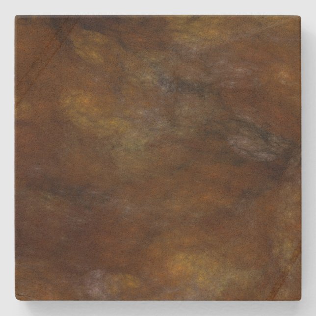 Abstrakt Rusty Marcular Brown Square Underlägg (Framsidan)