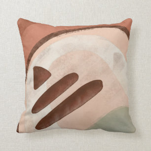 Abstrakt Rusty Rainbow Organic Shapes Modern Art Kudde