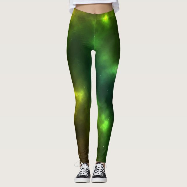 Abstrakt rymd- och stjärnbildsdesign leggings (Framsida)