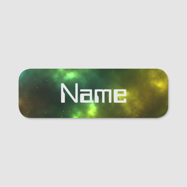 Abstrakt rymdkonstellationsdesign namnbricka (Framsida)
