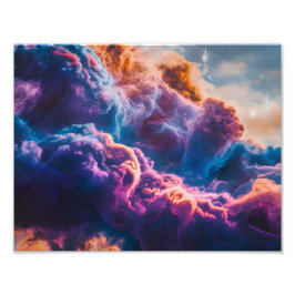 Abstrakt rymdnebulakonst - Färgrik kosmisk Fototryck