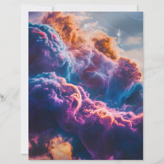 Abstrakt rymdnebulosa konst - Färgglad pappersark (Framsida)