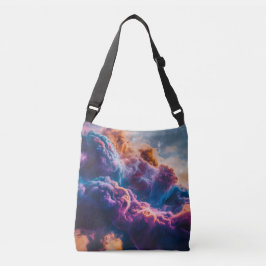Abstrakt rymdnebulosa konst - Färgrik kosmisk Axelväska