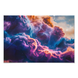 Abstrakt rymdnebulosa konst - Färgrik kosmisk Fototryck
