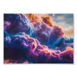 Abstrakt rymdnebulosa konst - Färgrik kosmisk Fototryck