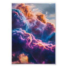 Abstrakt rymdnebulosa konst - Färgrik kosmisk Fototryck