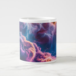 Abstrakt rymdnebulosa konst - Färgrik kosmisk Jumbo Mugg