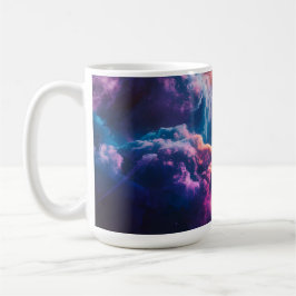 Abstrakt rymdnebulosa konst - Färgrik kosmisk Kaffemugg