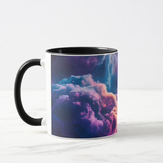 Abstrakt rymdnebulosa konst - Färgrik kosmisk Mugg (Vänster)