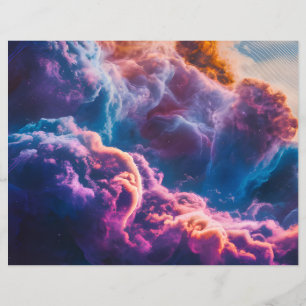 Abstrakt rymdnebulosa konst - Färgrik kosmisk Reklamblad