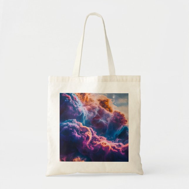 Abstrakt rymdnebulosa konst - Färgrik kosmisk Tygkasse (Framsidan)