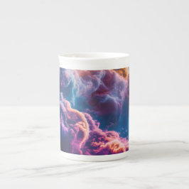 Abstrakt rymdnebulosakonst - Färgrik kosmisk Benporslin Mugg