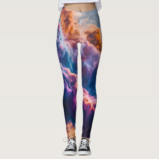 Abstrakt rymdnebulosakonst - Färgrik kosmisk Leggings