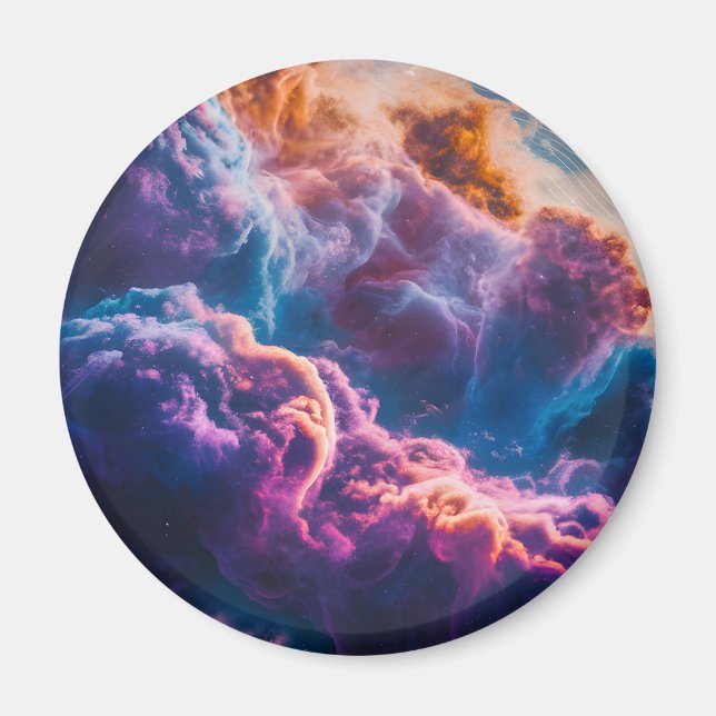 Abstrakt rymdnebulosakonst - Färgrik kosmisk Magnet (Framsidan)