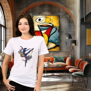 Abstrakt Rytmisk Gymnast Flytande bläck Vattenfä T Shirt
