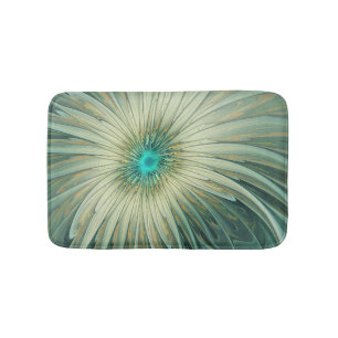 Abstrakt Sage Grönt Fantasy Flower Fractal Art Badrumsmatta