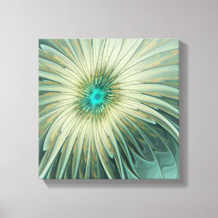 Abstrakt Sage Grönt Fantasy Flower Fractal Art Canvastryck